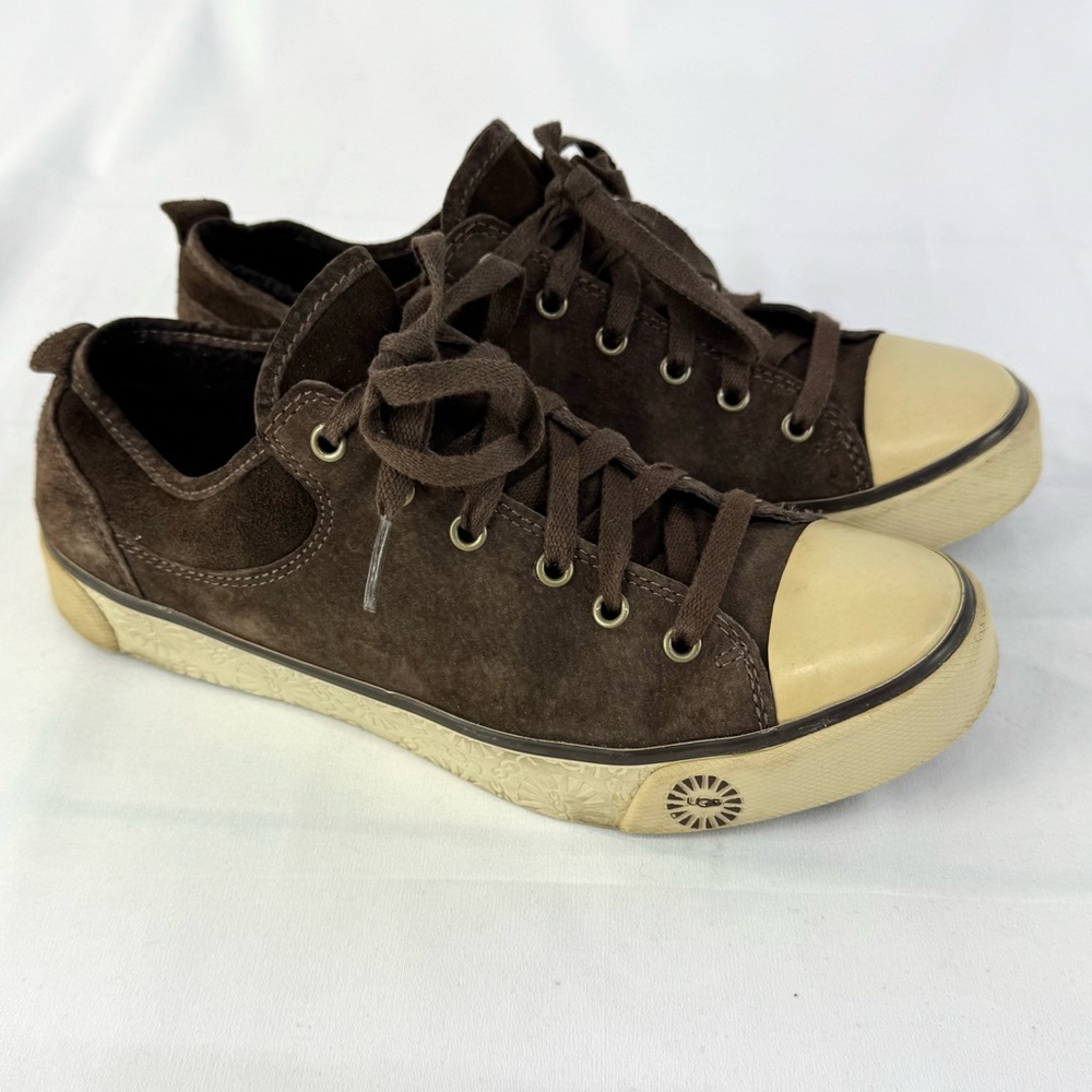 Ugg Dark Brown Evera Sneakers 7.5 Suede leather, sheep shearling lined